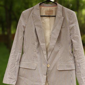 Banana Republic Light Blue Striped Blazer
